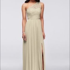 David’s Bridal One Shoulder Lace Bridesmaid Dress